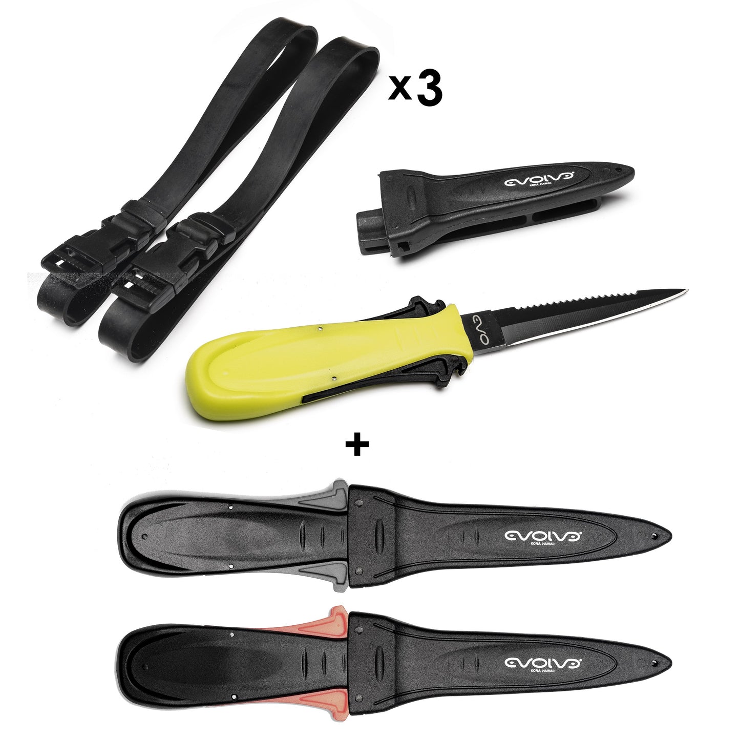 Evolve Stealth Dive Knife – Quick Release Teflon Coated