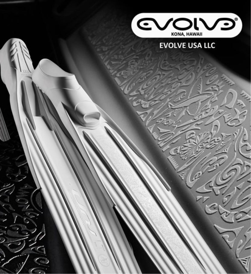 Evolve Tattoo Long Fins – The smallest size long fins with an environmental message!