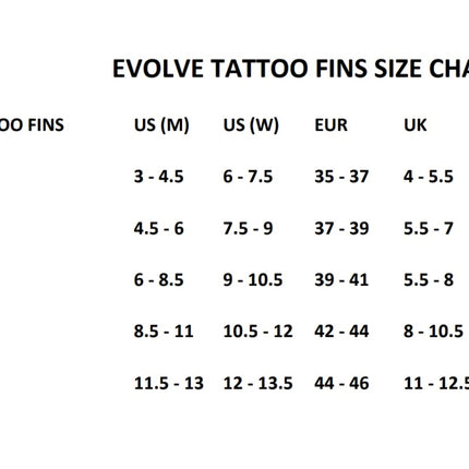 Evolve Tattoo Long Fins - UNU LT